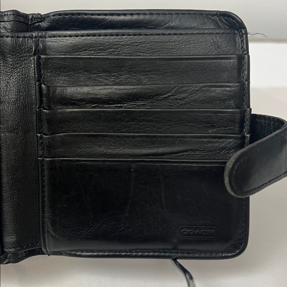 Vintage Coach Black Leather Wallet kisslock - Picture 10 of 17